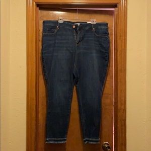 LOFT Plus Double Frayed Skinny Jeans